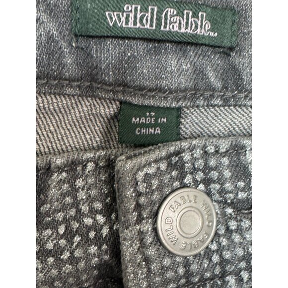 Wild Fable Womens Mid-Rise 90s Relaxed Straight Silver Metallic Jeans Size 17/31 - Picture 2 of 5